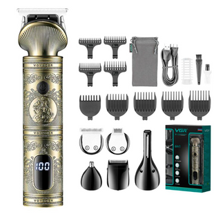 Универсальная триммер машинка удобная для стрижки волос 6в1 VGR Professional Grooming kit V-106 Золотой VD106640 фото