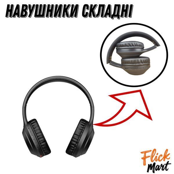 Навушники бездротові акумуляторні Bluetooth Hoco W30 Fun move Black VK749515458 фото
