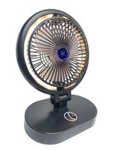 Аккумуляторный вентилятор WL-1564 с LED-подсветкой 3 режима мощности портативный настольный вентилятор Black MT1564413 фото