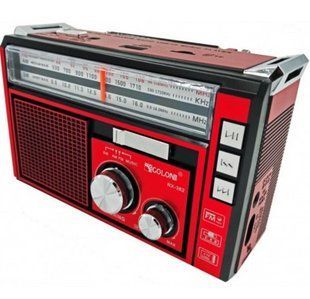 Поротивний радіоприймач Golon RX-382 FM ФМ радіо програвач з флешкою USB на акумуляторі Червоний Red D382892 фото