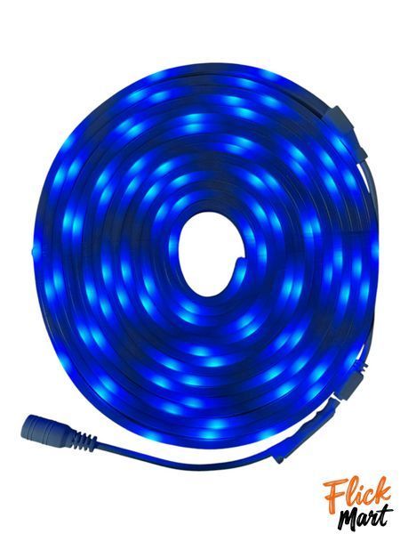 Світлодіодна герметична неонова стрічка NEON LED 12В-220В IP65 з блоком живлення та пультом 5м Різнокольорова DT8491215 фото