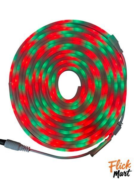 Світлодіодна герметична неонова стрічка NEON LED 12В-220В IP65 з блоком живлення та пультом 5м Різнокольорова DT8491215 фото