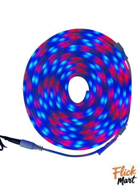 Світлодіодна герметична неонова стрічка NEON LED 12В-220В IP65 з блоком живлення та пультом 5м Різнокольорова DT8491215 фото
