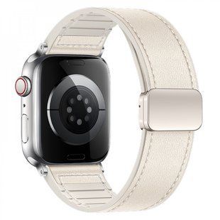 Ремешок для часов Hoco WHЗ4 135-220 мм кожа и эко силикона магнитная застежка Apple Watch Молочный NК786445200 фото