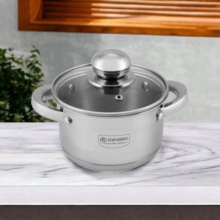 Каструля з кришкою Edenberg EB-3006 кругла для всіх видів плит 4.6 л з нержавіючої сталі ND3006602 фото