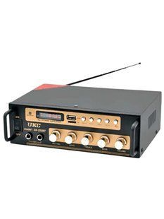 Підсилювач звуку стереопідсилювач інтегральний 2-х канальний 2x6ОW еквалайзер Bluetooth USB FM пульт UKC SN-222 DT2227618 фото