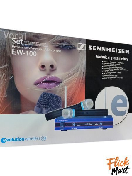 Радіосистема Vocal Set System бездротові мікрофони 2 шт для вокалу Sennheiser EW-100 Чорний DD1001395 фото