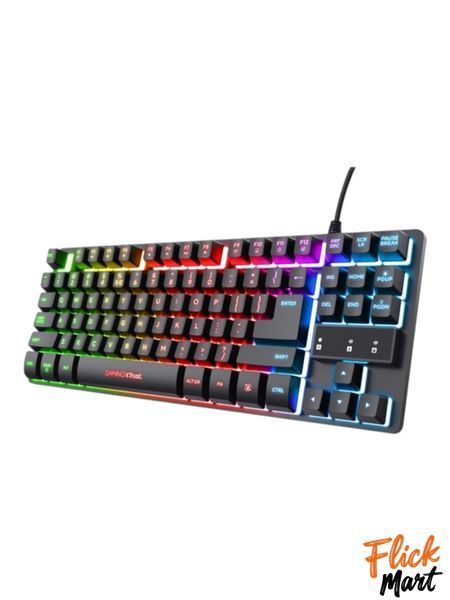 Мембранна ігрова клавіатура TLK 8980 87 клавіш чорна з RGB-підсвіткою USB-підключення МТ8980370 фото