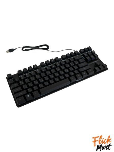 Мембранна ігрова клавіатура TLK 8980 87 клавіш чорна з RGB-підсвіткою USB-підключення МТ8980370 фото