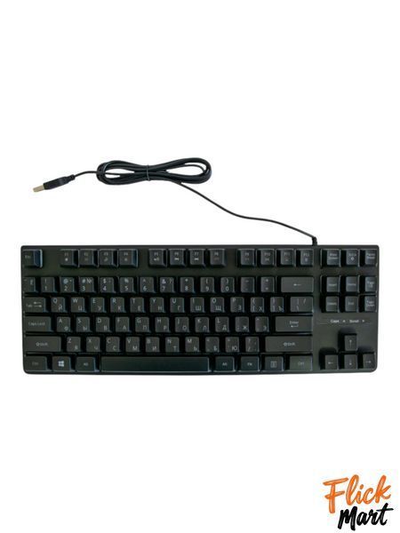 Мембранна ігрова клавіатура TLK 8980 87 клавіш чорна з RGB-підсвіткою USB-підключення МТ8980370 фото