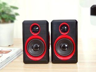 Колонки для компьютера FT-165 Красные мощность 6W стереосистема для ПК ноутбука телевизора MP3/MP4 МТ165319 фото