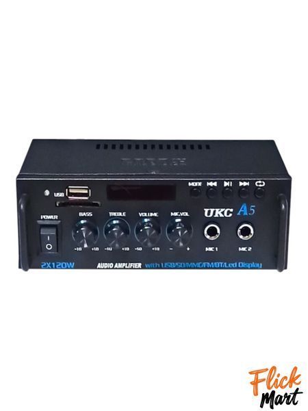 Усилитель звука с караоке и пультом UKC A5 Bluetooth USB/SD/AUX 2x120W  DT10262608 фото