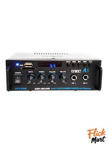 Усилитель звука с караоке и пультом UKC A5 Bluetooth USB/SD/AUX 2x120W  DT10262608 фото