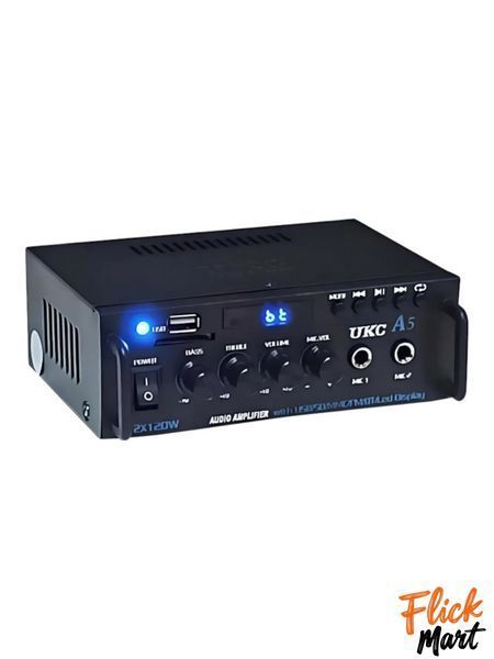 Усилитель звука с караоке и пультом UKC A5 Bluetooth USB/SD/AUX 2x120W  DT10262608 фото