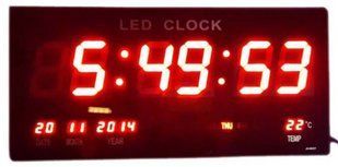 Часы настенные электронные с календарем термометром будильником LED Digital Clock 4622 Red/Красные D462240746 фото