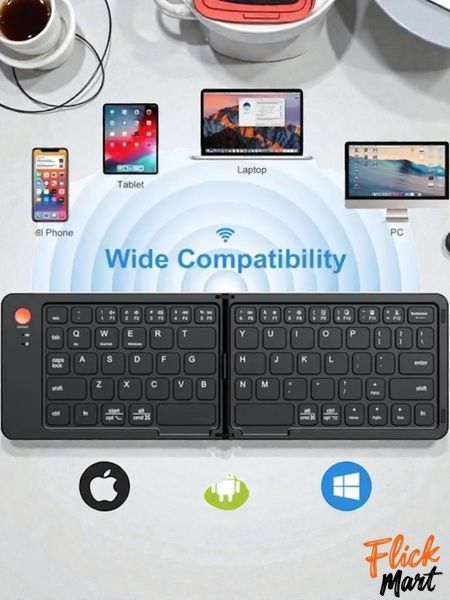 BTFolding Scissor Foot Keyboard HB-028 Pro Bluetooth 5.0 Чорна DT028281 фото