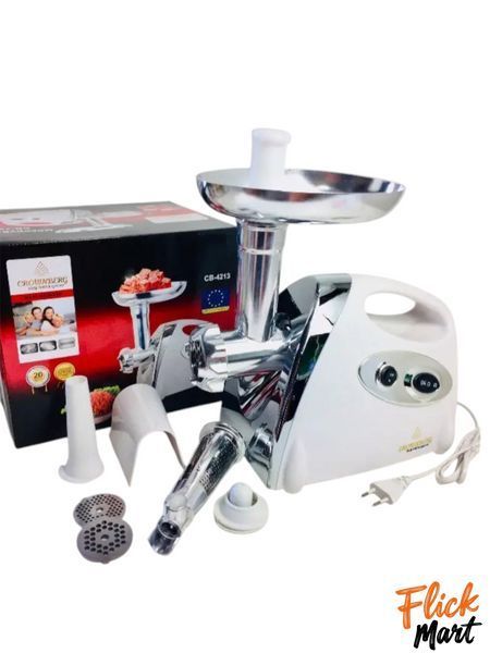 Мясорубка соковыжималка CROWNBERG 3000W функция реверс CB4213 Белая М4213966 фото