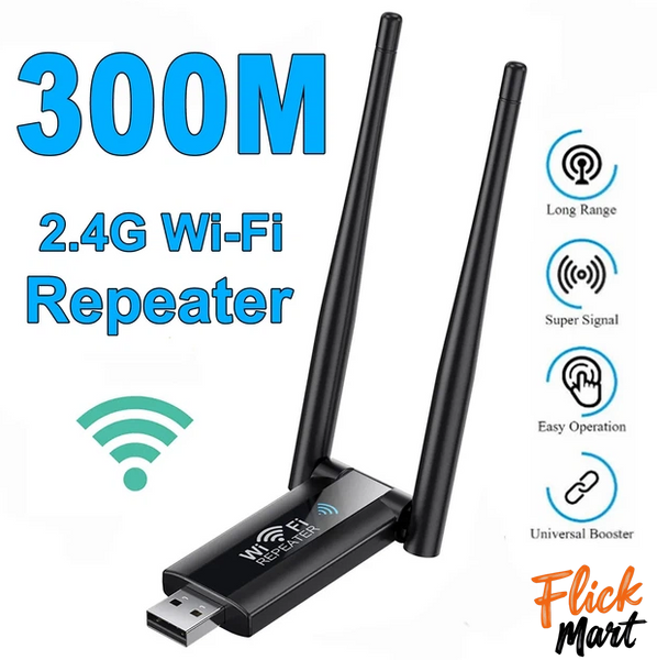 USB ретранслятор підсилювач WiFi сигналу репітер на 2 антени UKC 9205 Чорний T9205164 фото