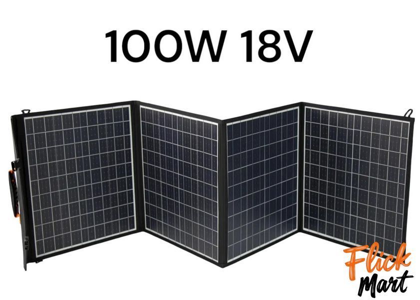 Сонячна панель портативна складна з вологозахистом IP65 ZD-18100 18V 100W Happy Home 9III 4 панелі по 25W TT91112530 фото