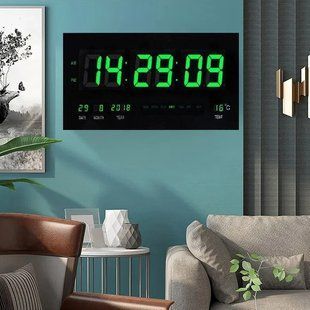 Настенные электронные часы LED Digital Clock 4622 с зеленной подсветкой D46224 фото