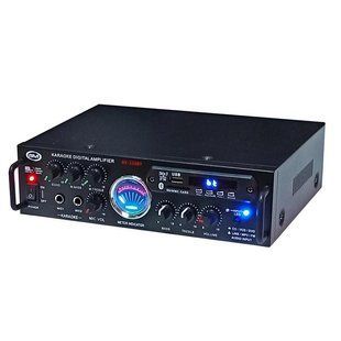 Підсилювач звуку BoschmannUSB FM MP3 караоке для двох мікрофонів Bluetooth 2x120W AV-339BT T339900 фото