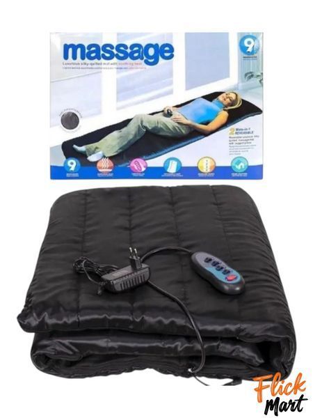 Масажний матрац масажер з підігрівом Massage matttress з пультом EL-320-9 Чорний TT3201645 фото