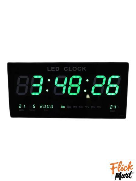 Настінні електронні годинники LED Digital Clock 4622 з зелоною підсвіткою D46224 фото