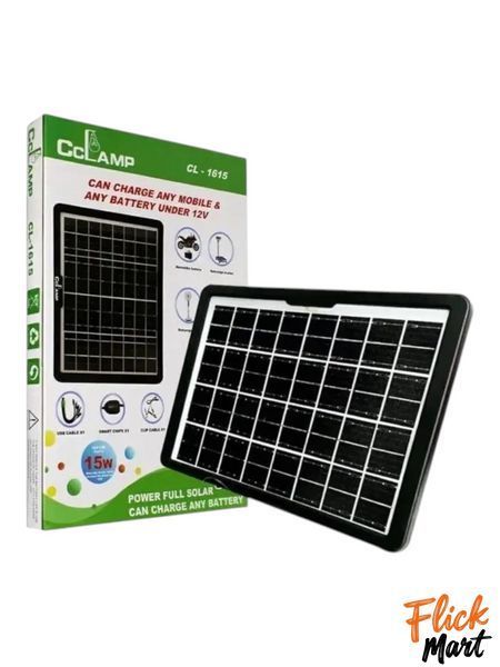 Солнечная портативная панель CcLamp CL-1615 зарядка от солнца Solar Panel 15W D161567 фото