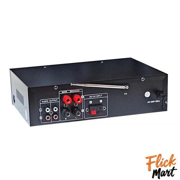 Підсилювач звуку BoschmannUSB FM MP3 караоке для двох мікрофонів Bluetooth 2x120W AV-339BT T339900 фото