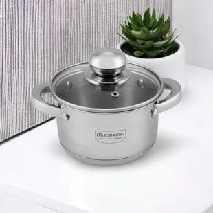 Каструля з кришкою Edenberg EB-3003 кругла для всіх видів плит 1.9 л з нержавіючої сталі ND3003392 фото