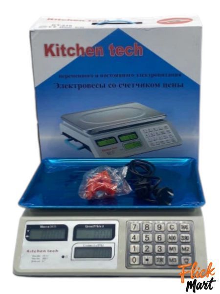 Торговельні електронні ваги Kitchen Tech KT-218 з металевими кнопками на 55 кг N218875 фото
