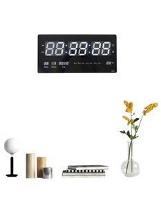 Настенные электронные часы календарь LED Digital Clock JH 4622 Белая подсветка 46х22х5 см Белая/White D462246 фото