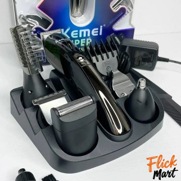 Машинка для стриження волосся тример Kemei KM-600 Super 11 в 1 Black D6014576 фото