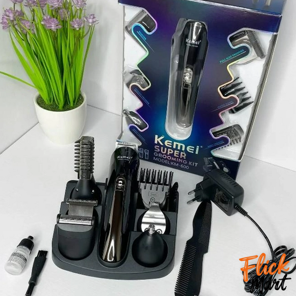Машинка для стриження волосся тример Kemei KM-600 Super 11 в 1 Black D6014576 фото