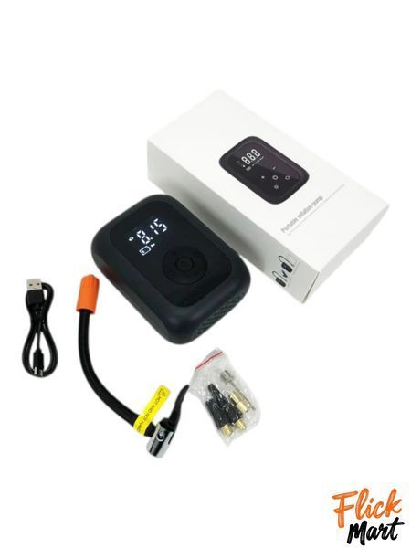 Компактний акумуляторний насос MС-CQ802 USB з цифровим LED-дисплеєм та функцією ліхтаря DT8766703 фото