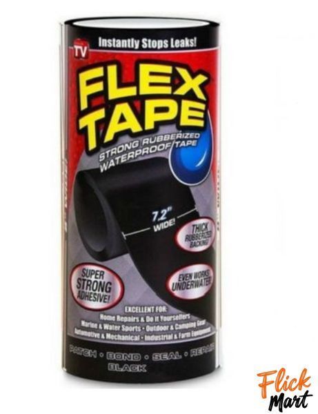 Лента клейкая для герметизации сверхпрочная Flex Tape Black 20 х 150 см черная D20360 фото