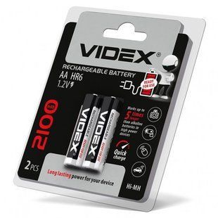 Акумулятор HR6&nbsp;Videx&nbsp;АА&nbsp;HR6 2100 mAh Ni-MH 1.2V 2 шт. FNHR62100 фото