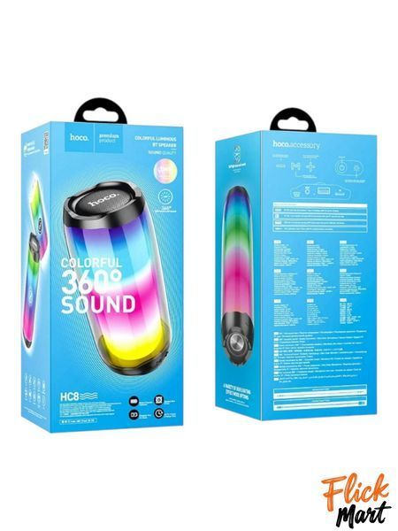 Акустика портативна колонка Hoco HC8 10W Pulsating colorful Bluetooth Black Чорна D08950 фото