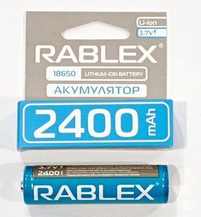 Акумулятор Rablex 2400 mAh Li-ion із захистом 18650 3.7V D2400675158 фото