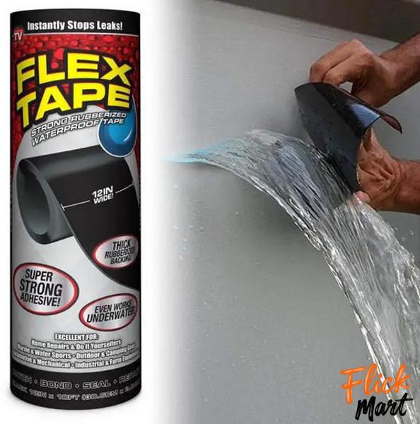 Лента клейкая для герметизации сверхпрочная Flex Tape Black 30 х 150 см черная D30587 фото