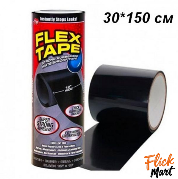 Лента клейкая для герметизации сверхпрочная Flex Tape Black 30 х 150 см черная D30587 фото