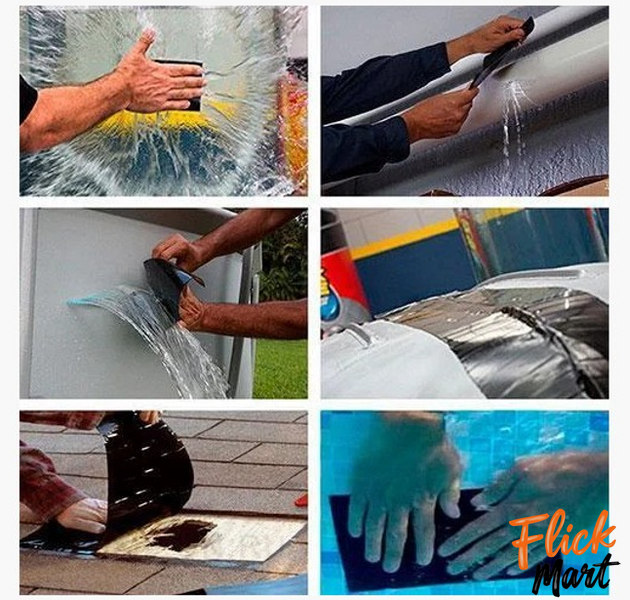 Лента клейкая для герметизации сверхпрочная Flex Tape Black 30 х 150 см черная D30587 фото
