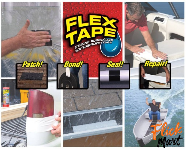 Лента клейкая для герметизации сверхпрочная Flex Tape Black 30 х 150 см черная D30587 фото