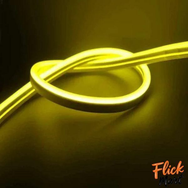 Светодиодная герметичная лента NEON LED 12В JL 2835-120 G IP65 с блоком питания 5м желтая TO283518601 фото
