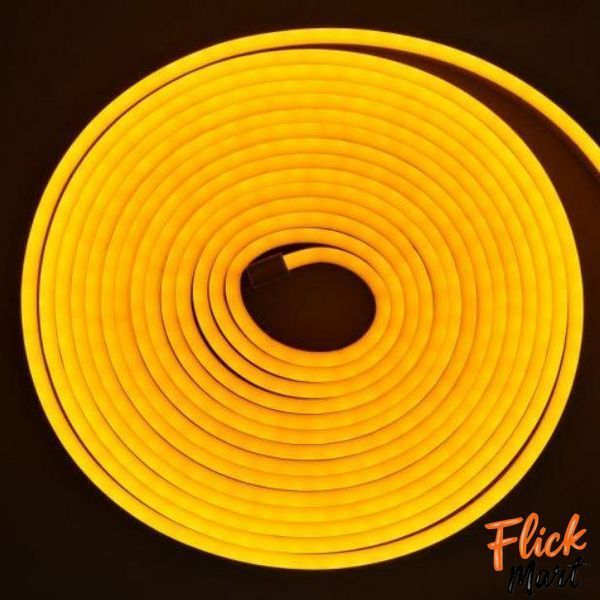 Светодиодная герметичная лента NEON LED 12В JL 2835-120 G IP65 с блоком питания 5м желтая TO283518601 фото