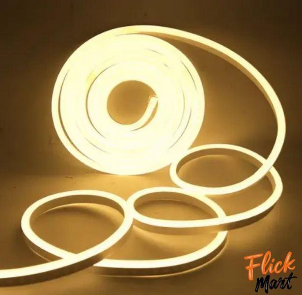 Светодиодная герметичная лента NEON LED 12В JL 2835-120 G IP65 с блоком питания 5м желтая TO283518601 фото