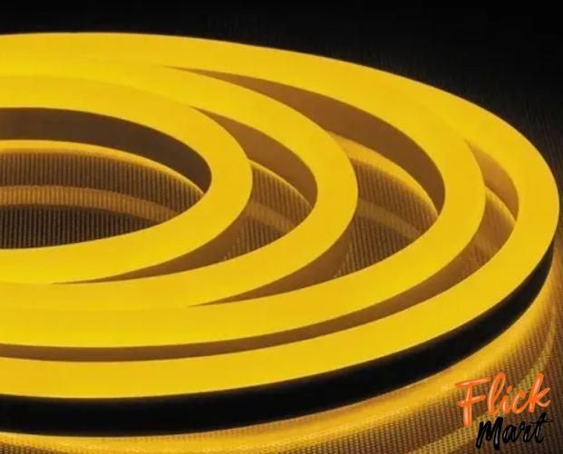 Светодиодная герметичная лента NEON LED 12В JL 2835-120 G IP65 с блоком питания 5м желтая TO283518601 фото