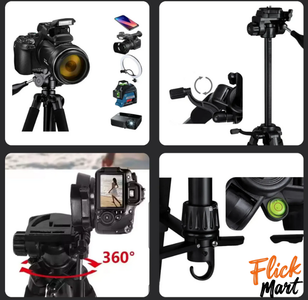 Штатив трипод профессиональный для камеры смартфона видеокамеры NeePho Tripod NP-8850 175 см Black/Черный NК777657680 фото