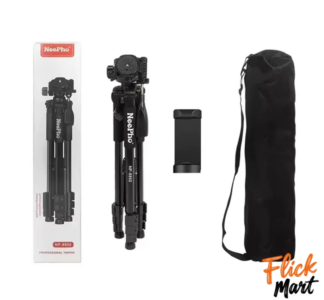 Штатив трипод профессиональный для камеры смартфона видеокамеры NeePho Tripod NP-8850 175 см Black/Черный NК777657680 фото