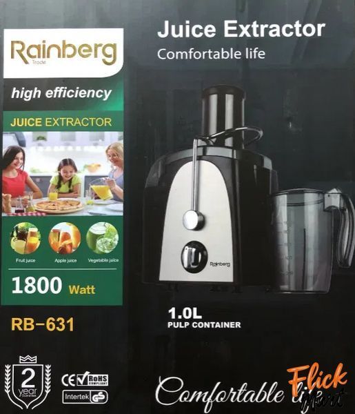 Електрична соковижималка відцентрова Rainberg RB-631 1800W N6311450 фото